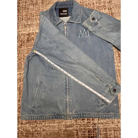 Rome Pays Off Basquiat Exhibit Denim Jacket Size L Los Angeles - Picture 9 of 9